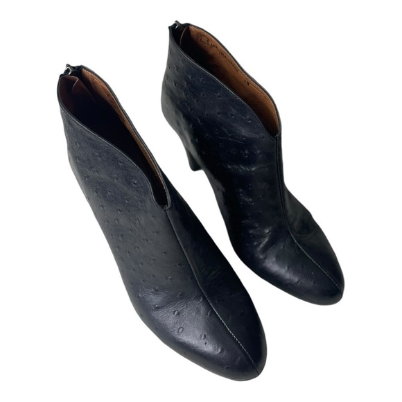 Eric Michael Women’s Black Leather Heeled Ankle Boots - Picture 9 of 10